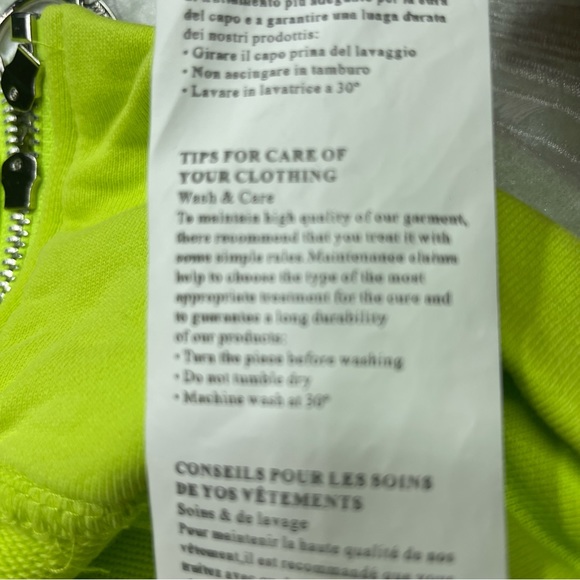 Mod Wave Movement Wings Cropped Hoodie Neon Green Size M - Picture 11 of 12